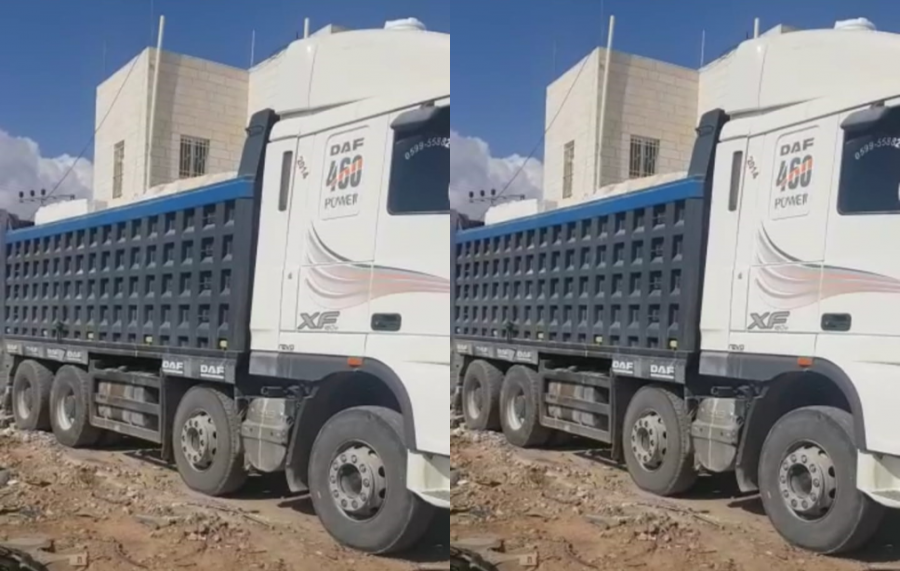 ضبط سائق شاحنة يقل حمولة فائقة في منطقة الخليل